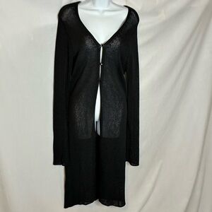 Vintage Frenchi Frenchi Black Long Cardigan with Belt size XL